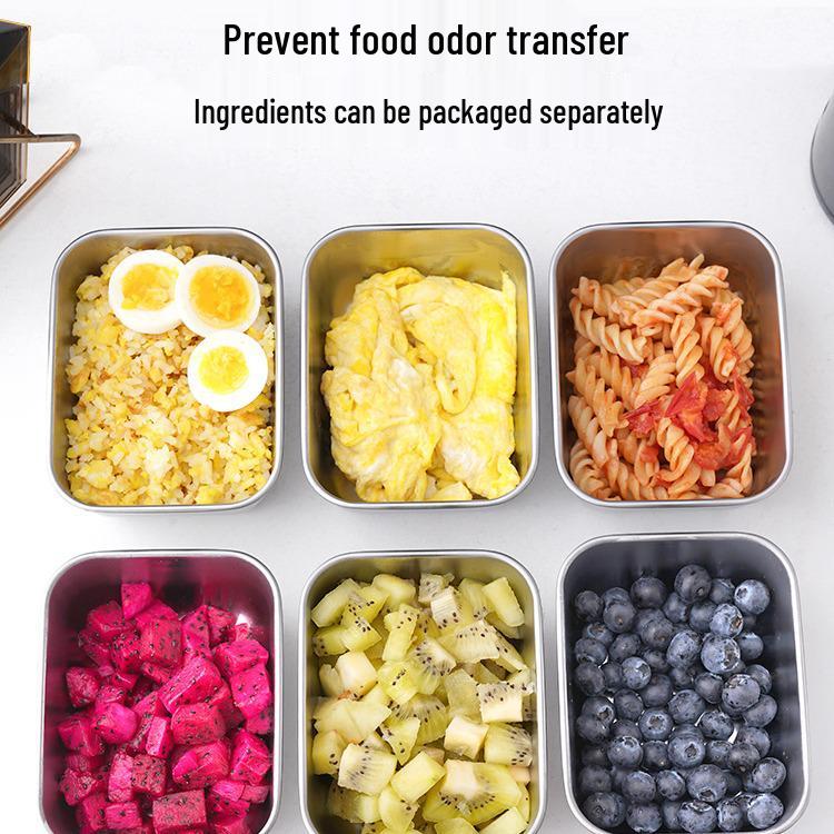 Stainless Steel Food-Grade Sealed Storage Box with Lid for Fresh-Keeping and Picnic