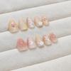 Nail Patch Removable Nail Orchid Fake Nail Elegant and Gentle Wear Nail Three-dimensional Pearl Diamond 30 Pieces