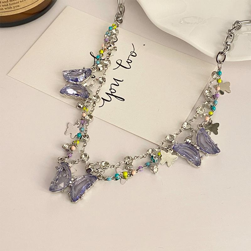 Collier de bonbons Y2K pour femmes et filles, ras du cou mignon et doux, chaîne courte colorée en perles tissées à la main