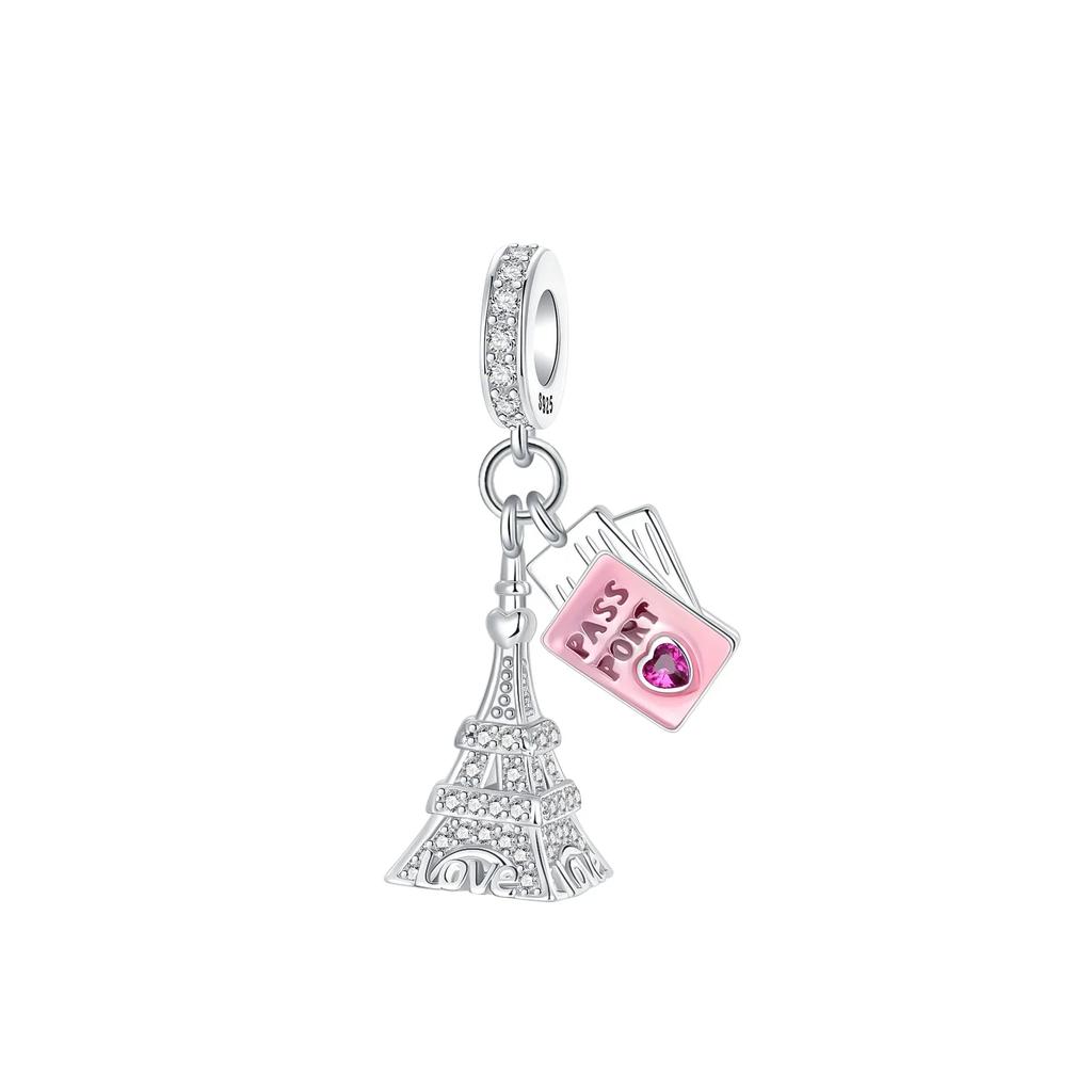 Copper Architecture Castle Tower Ferris Wheel Charms Fit Original Pendant Bracelets Necklace Women Diy Fine Jewelry