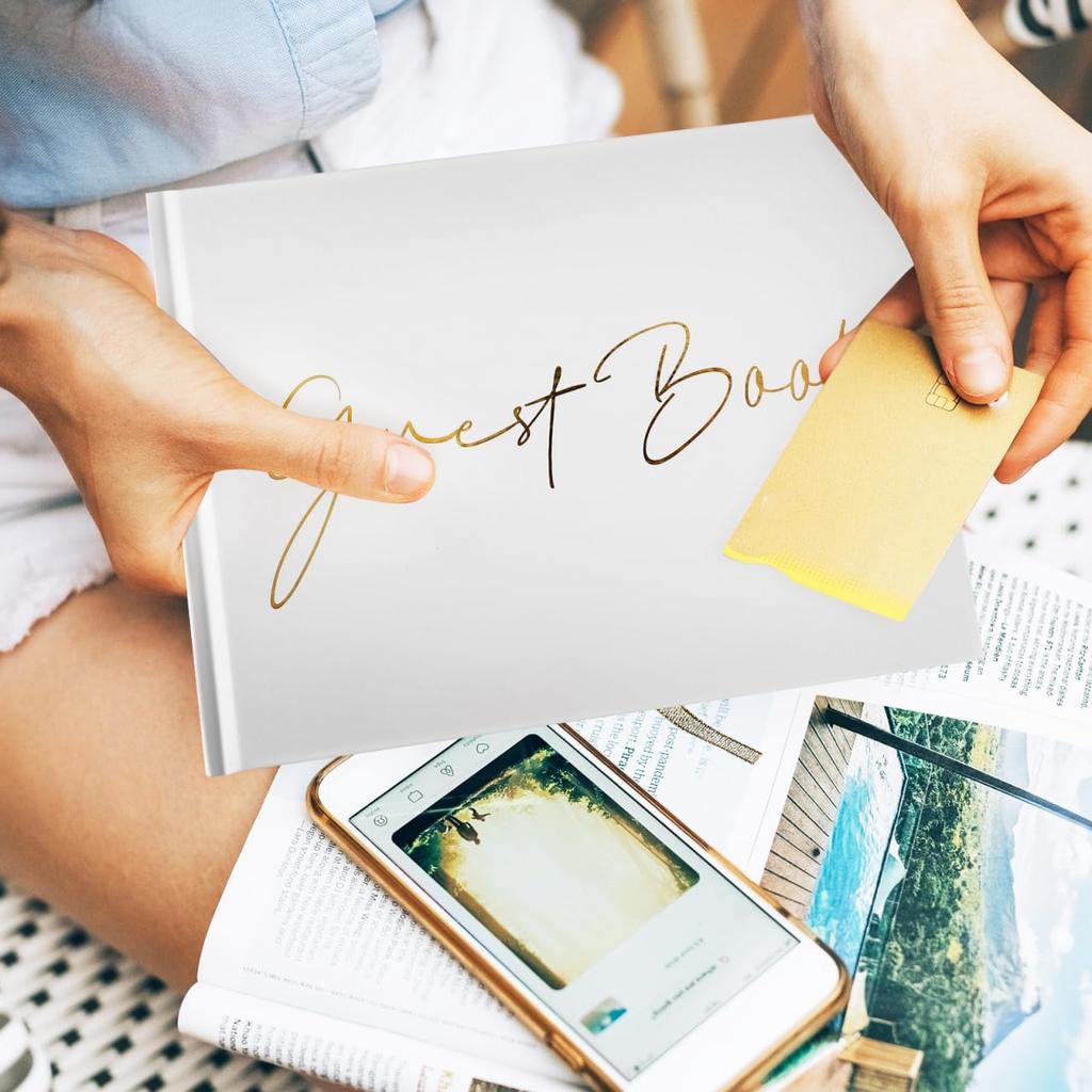 Operitacx Wedding Guest Book, Guest Book for Wedding Receptions, Baby Shower and Special Events, Wedding Books for Guests (B)