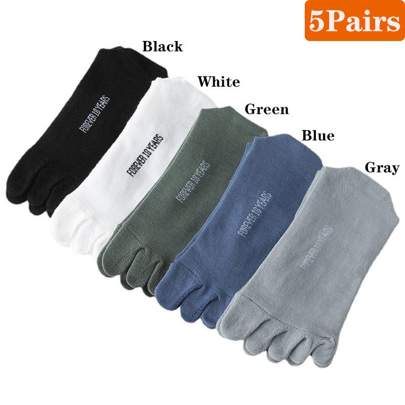 5 Pairs Toe Socks for Men Breathable MeshCotton Casual Thin High Quality Five Finger Socks Low Cut Ankle Sports Running Socks