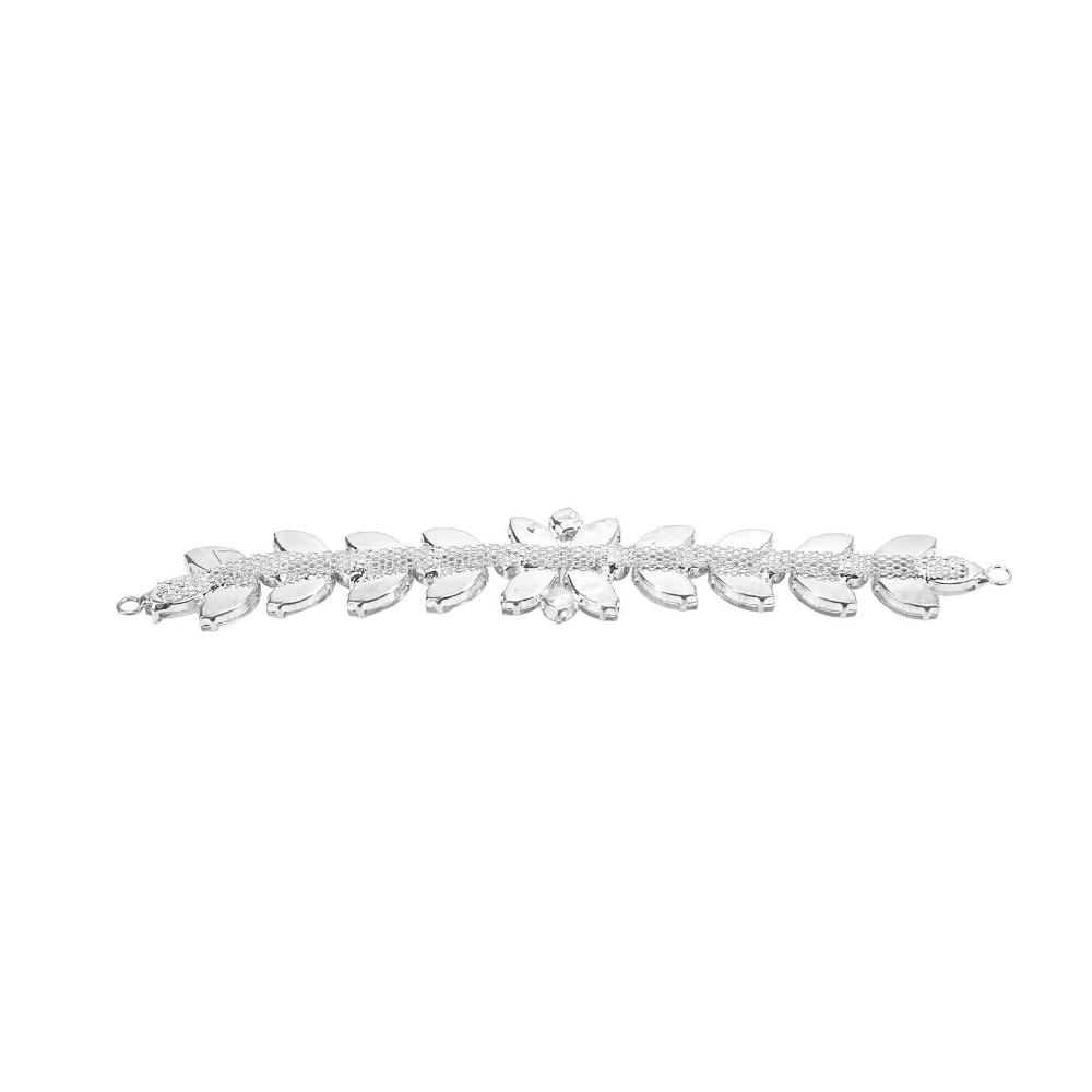 1pcs Sparkling DIY Craft Chains Glass Flower shape Statement Rhinestone Chain  For Women
