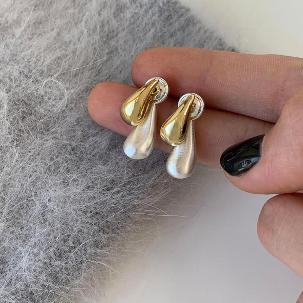 S925 Silver Needle Hong Kong Style Water Drop Earrings for Women - Exquisite 2024 Niche High-End Stud Accessories