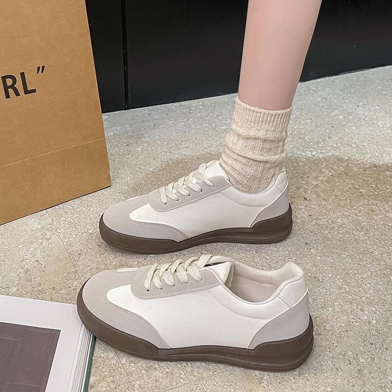 Women‘s Shoes Spring Retro German Training Sports Casual Thick-Soled Gump Board White.