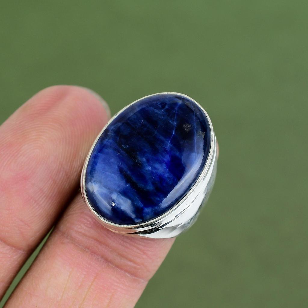 Sodalith Ring 925 Sterling Silber Ring Echter Edelstein Ring Handgefertigter Ring Sehr Hübscher Sodalith Schmuck Geschenke Für Ihn In Ringgröße Erhältlich