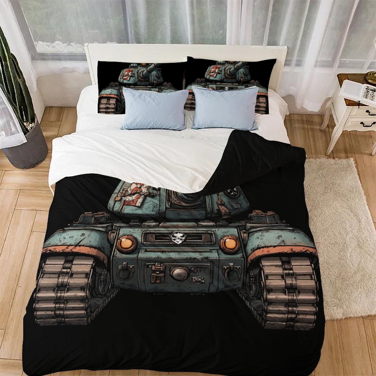 

Tank Printed Soft Duvet Cover Comfortable Quilt Cover Beding Set Suitable Childrens Young Boys Young Girls plus Adult Peoples Warm Soft Breathable 120*200cm Single