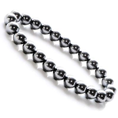 Bransoletka z rudy terahercowej, 8 mm, okrągły kamień o wysokiej czystości, zapewniający zdrowie w dalekiej podczerwieni, obwód wewnętrzny 21 cm [ZŁOTY KAMIEŃ] ok.