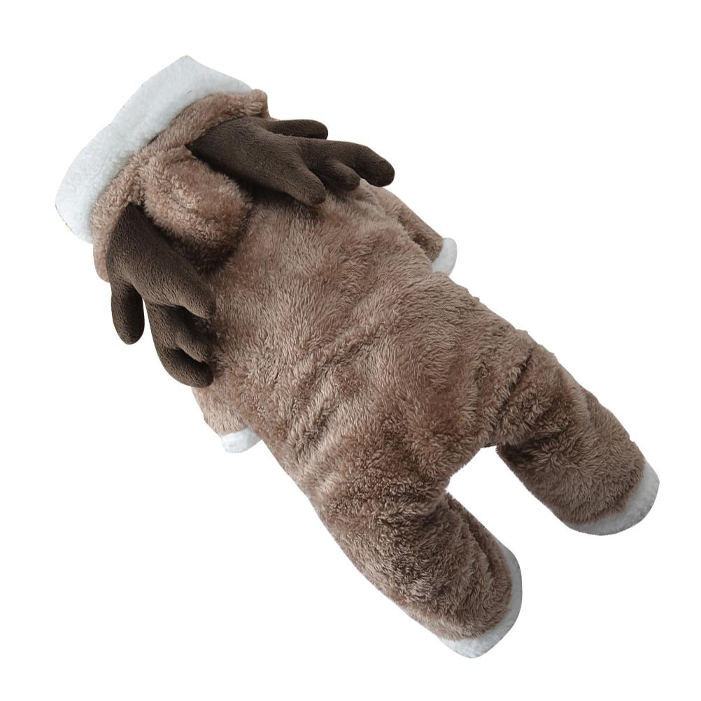 

Adorable Christmas Elk Dog Clothes Flannel Coat for Small Pets Warm Party Costume Dog Christmas Clothes M