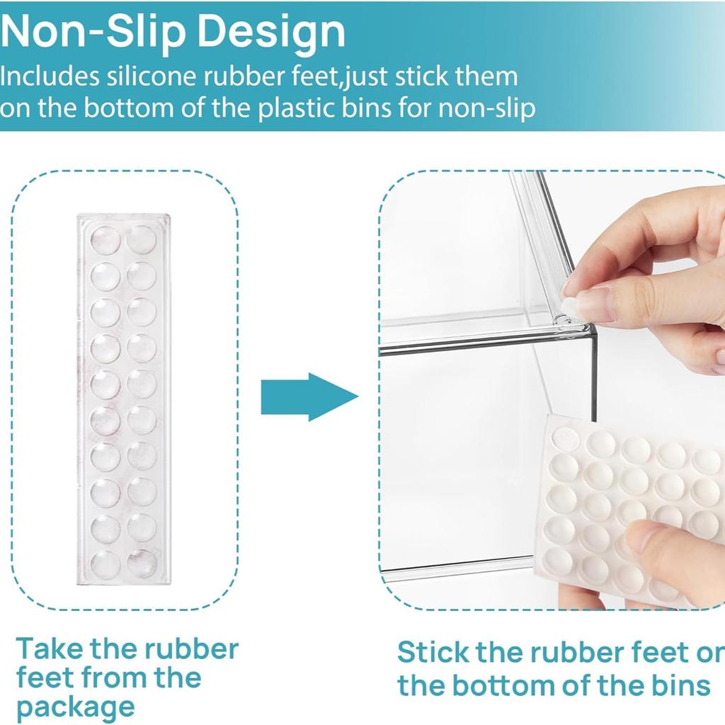 4er-Pack durchsichtige stapelbare Schubladen (4,4'' groß): Für Badezimmer-Make-up, Waschtische, Unterschränke, Küchenschränke/Vorratskammern – ideal für die Organisation zu Hause.