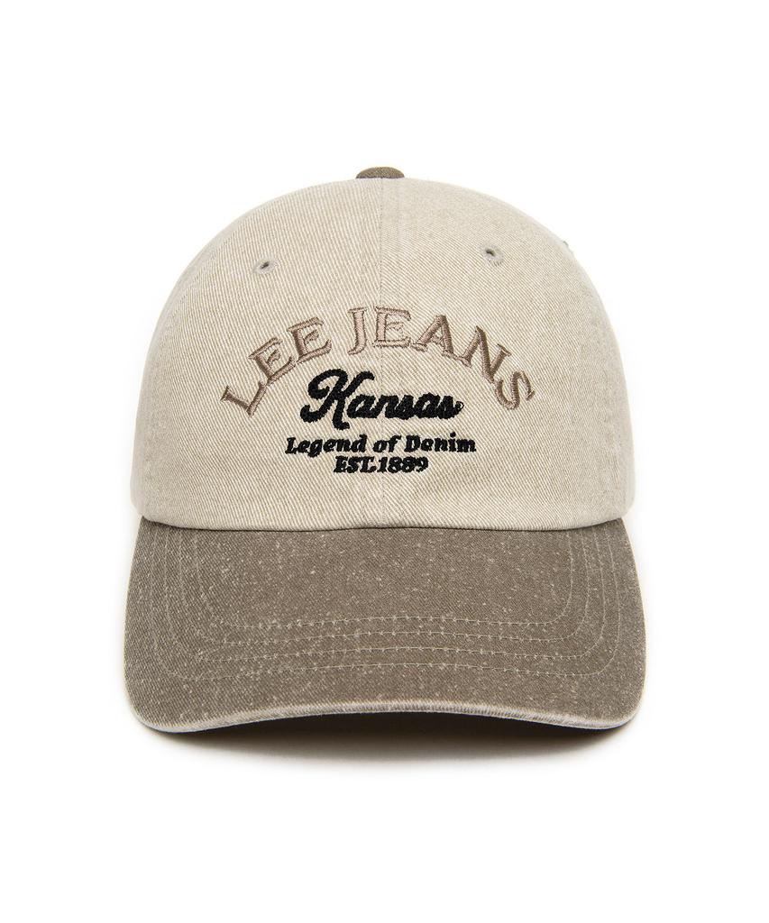 LEE Rijins Lettering Pig Color Block Ball Cap Beige