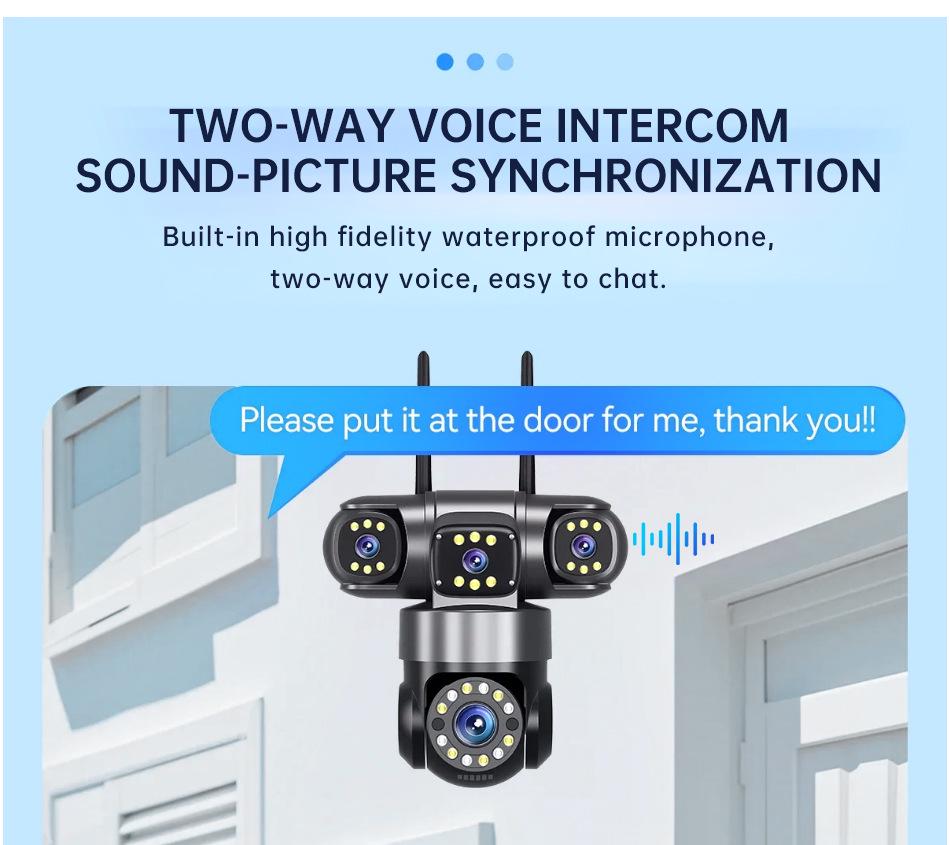 HiEasy 4K Outdoor Wireless WiFi Surveillance Camera: Four-Lens, Home Monitoring