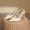 Pointed Sandals Women's Fashion Huizhou Women's Shoes Genuine Leather Spring Women's High Heels Women's Shoes 2025 Spring and Summer Shoes