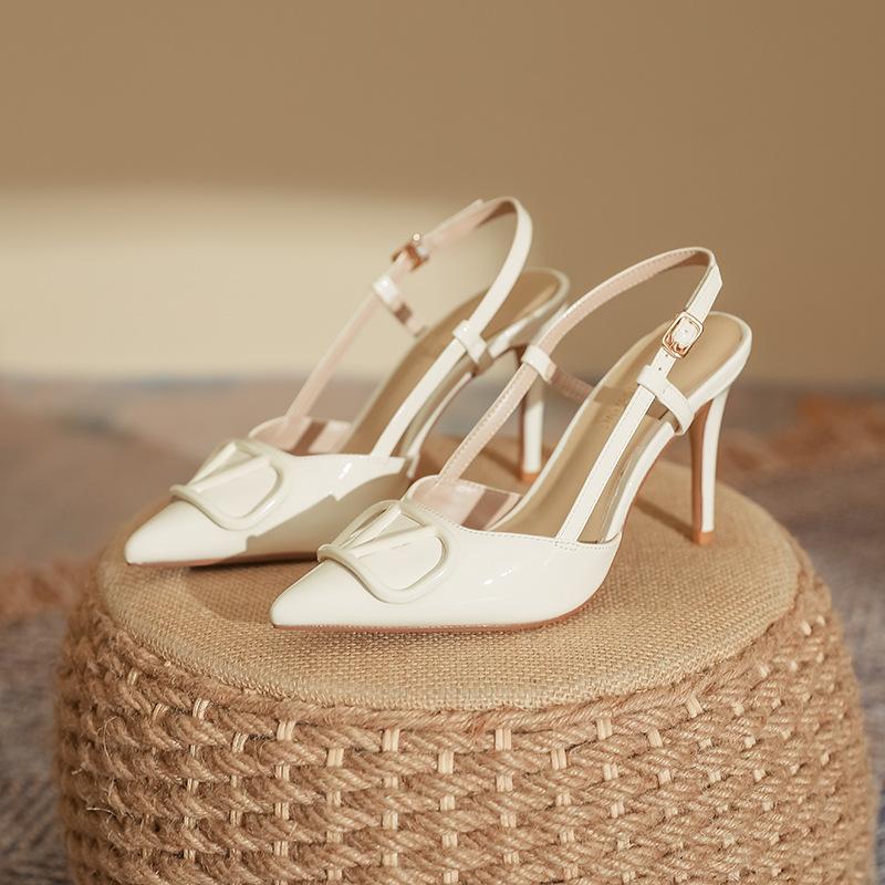 Pointed Sandals Women's Fashion Huizhou Women's Shoes Genuine Leather Spring Women's High Heels Women's Shoes 2025 Spring and Summer Shoes