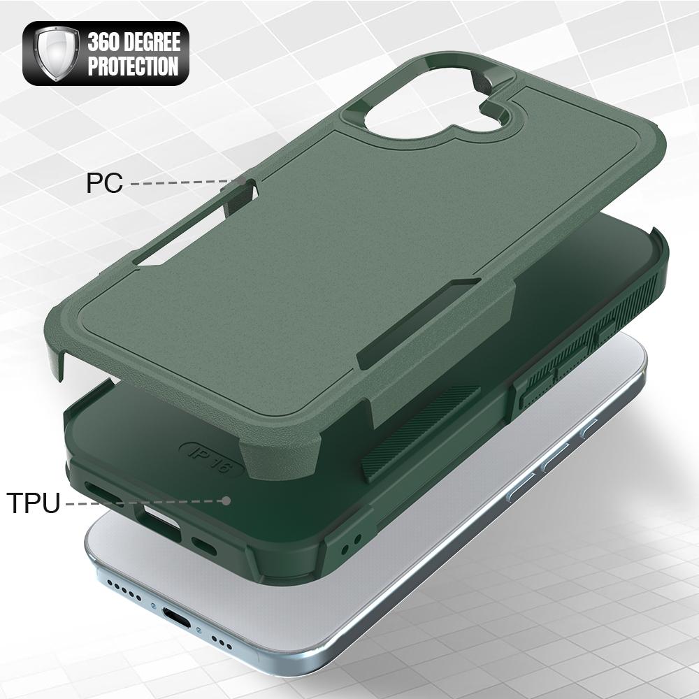 For iPhone 16 Case 2-in-1 PC+TPU Shockproof Phone Cover