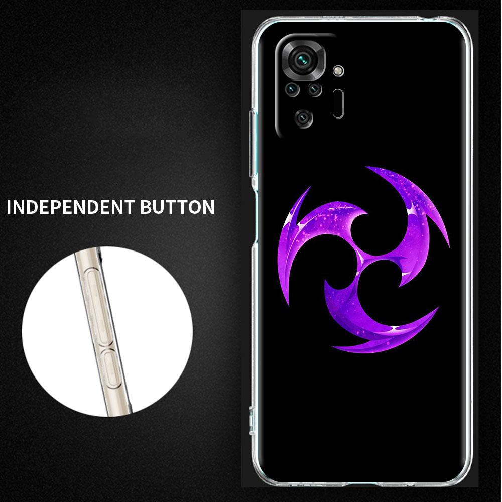 Průhledný kryt pro Xiaomi Redmi Note 11 Pro 10 9 9S 8 8T 7 9A 9C 9T 10 10C K40 Průhledný měkký kryt na telefon Genshin Impact