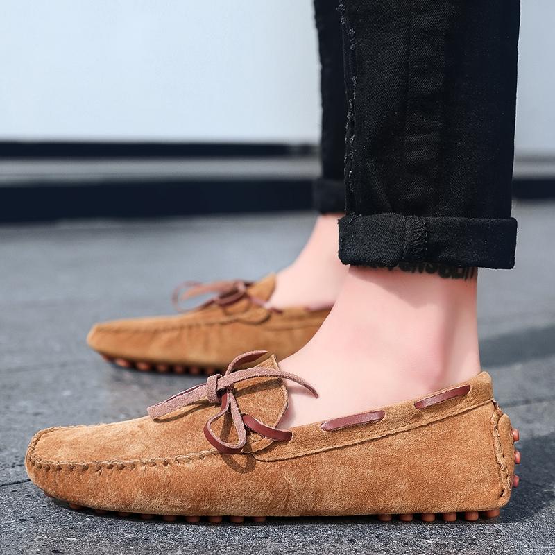 Fashion Mens Casual Shoes Suede Loafers ClassicShoes Soft Driving Flats Luxury Moccasins Hot Slip on Men Shoes Plus Size Bean Bean