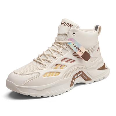 Men's Shoes Summer New Youth Sports Shoes Casual High-top Breathable Mesh Heightening Dad Versatile Trendy Shoes