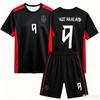 2 Piece New Haaland Norway & Number 9 Fan Football Jersey T-Shirt Family Matching Set Breathable Special Kit for Adults Children