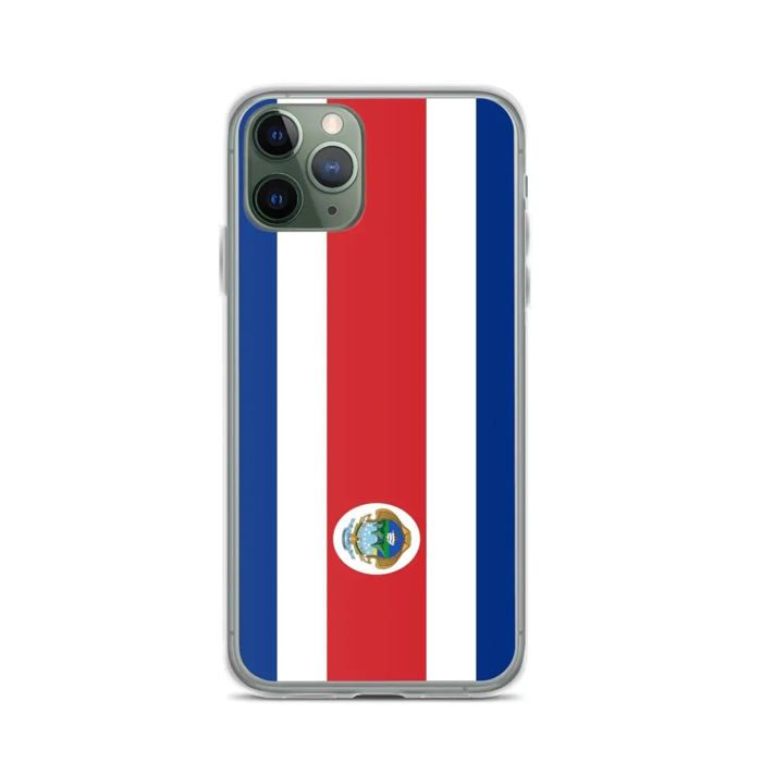 Coque Téléphone - PIXELFORMA - Drapeau Du Costa Rica - Compatible iPhone 11 Pro - Souple - Résistante
