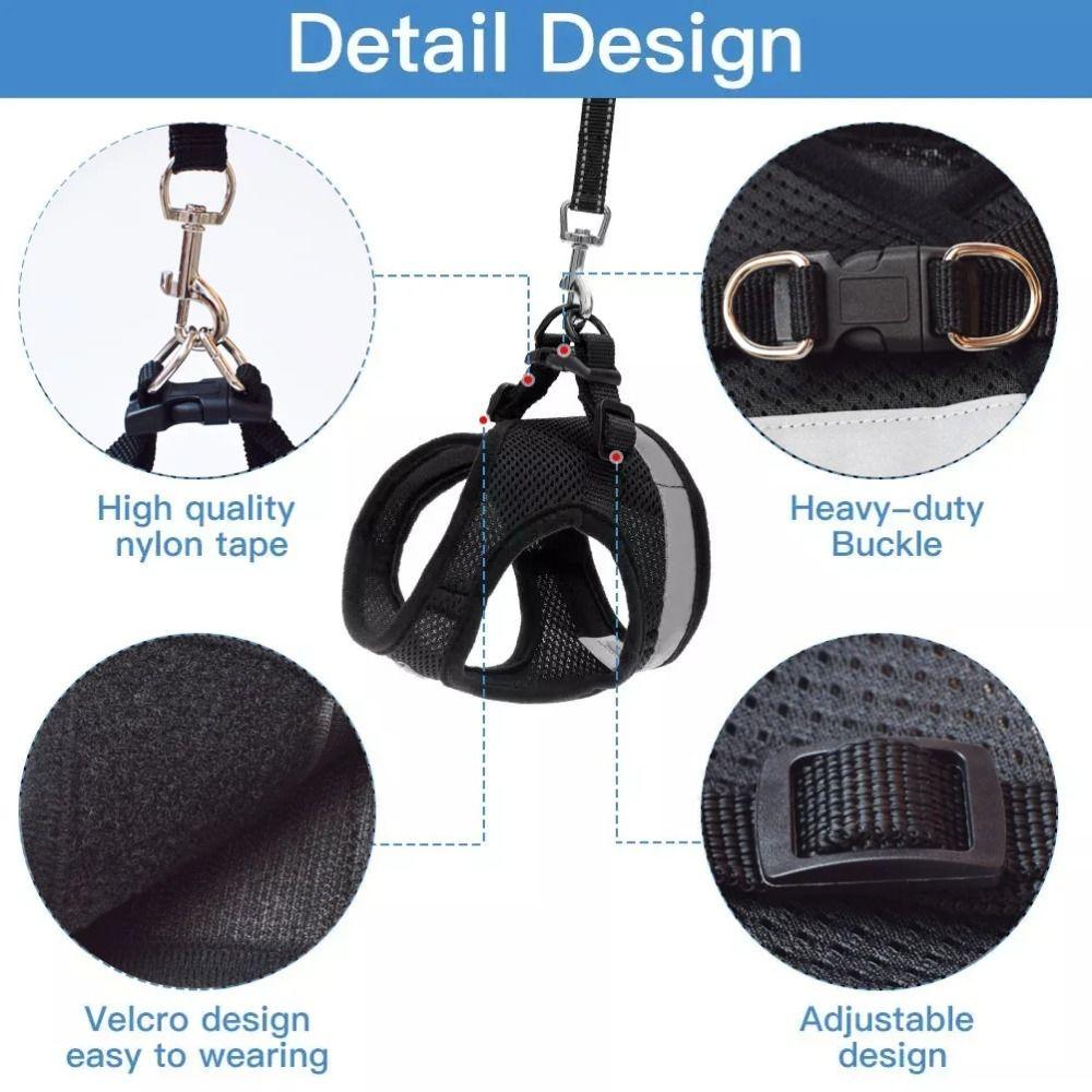 Mesh Pet Chest Strap Polyester Pet Vest Harness Easy Control Cat Dog Harness  Walking