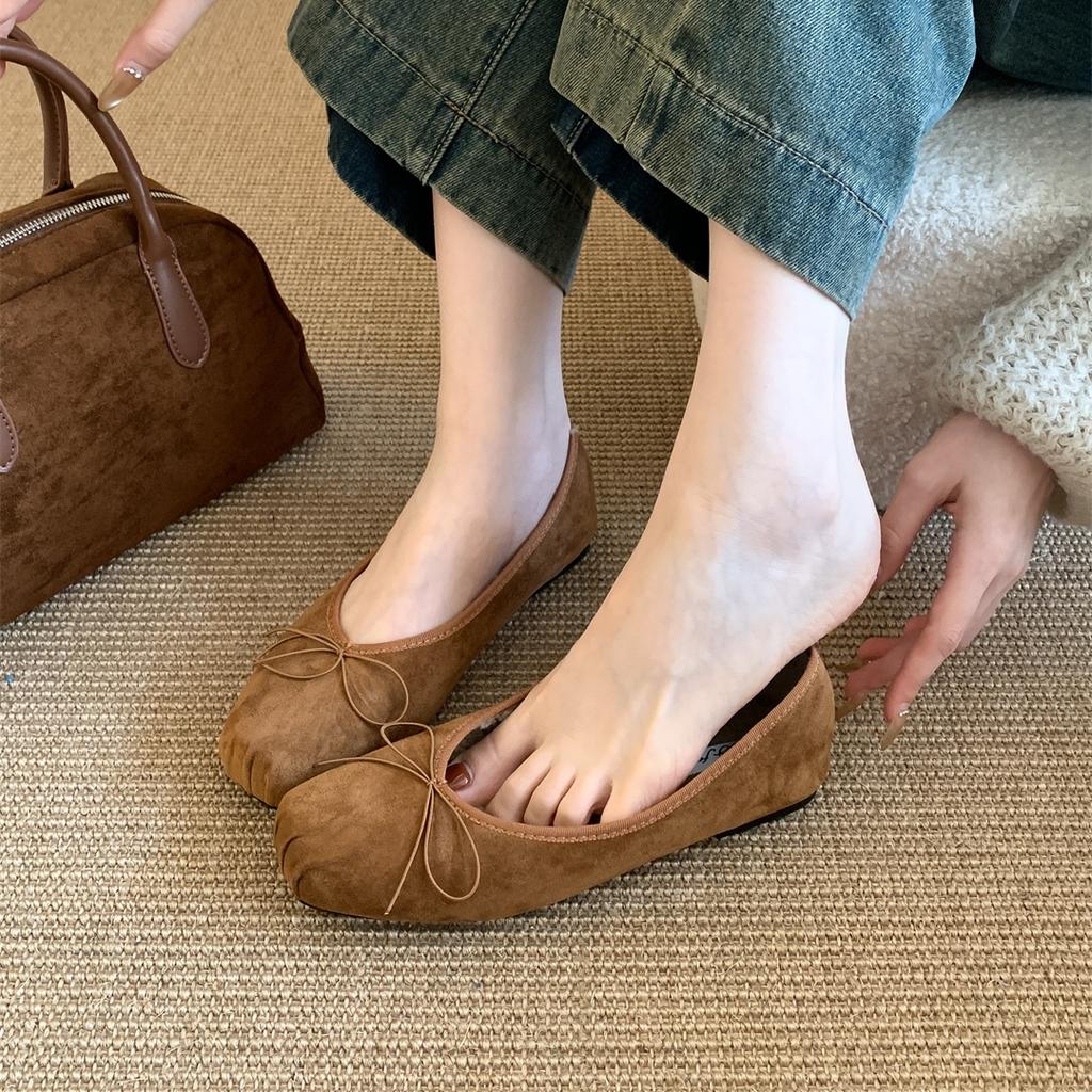 Fashion Bailamos Slip On Women Fur Flats Fashion Elegant Butterfly-knot Autumn Furry Shoes Classics Ladies Comfort Soft Sole Mary Jane S