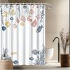 Ocean Themed Shower Curtain, Seashells & Fish Illustration, Fade-Resistant Polyester,  Vibrant Underwater Scene