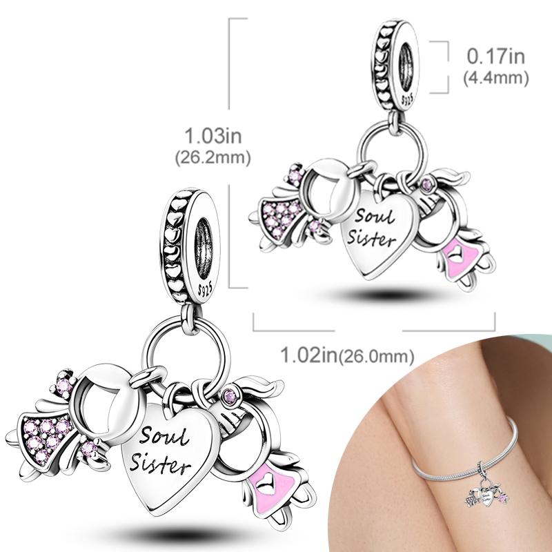 New 925 Silver Charms Bead Safety Chain Bead Fit Original Charms Bracelet Pendant Fine DIY Birthday Jewelry For Women