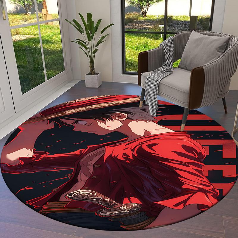 Luffy D Round Area Rug Carpet Rug For Living Room Bedroom Sofa Playroom Decor Nonslip Floor Mat