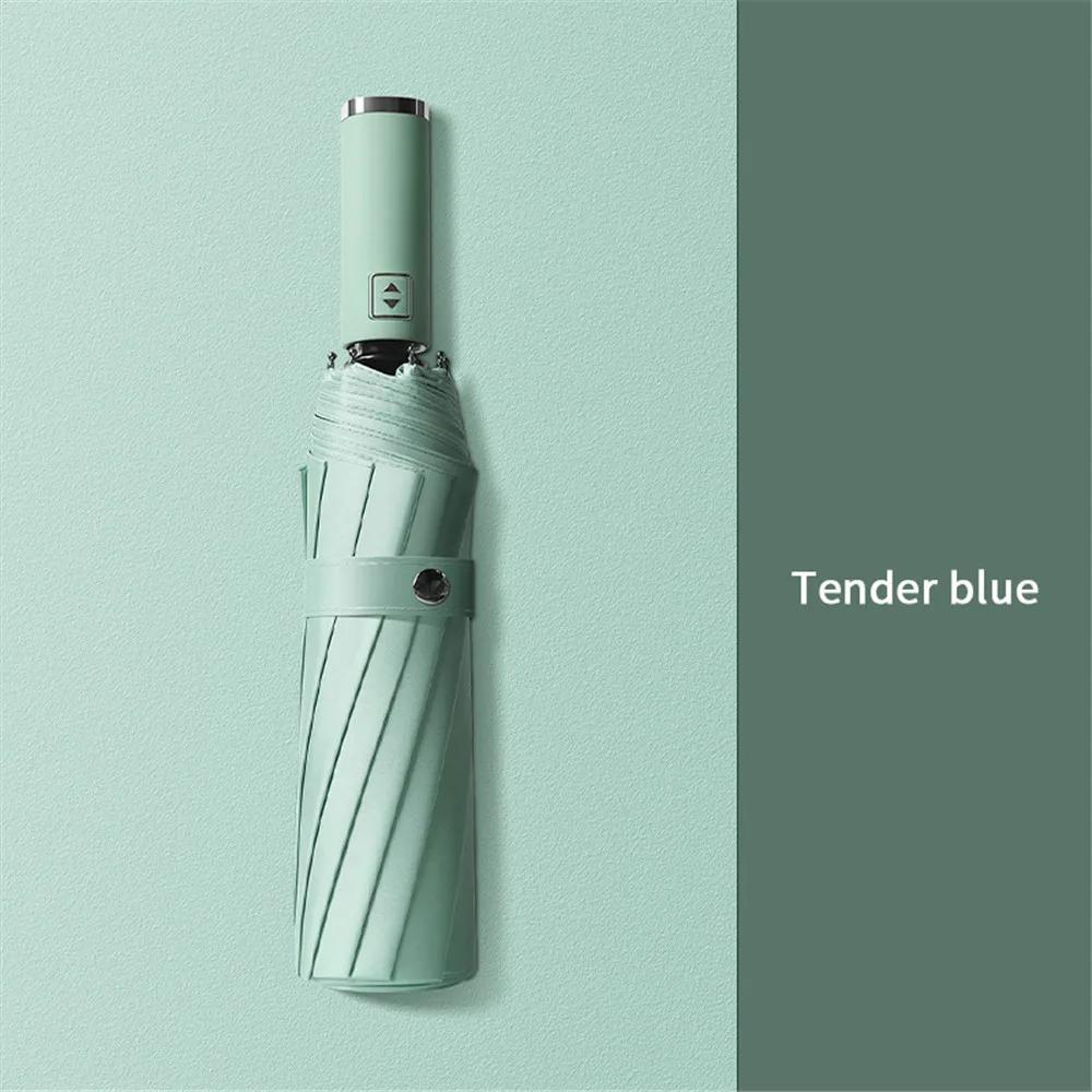 Protable Windproof Automatic Umbrella 12-bone Sunny and Rainy Dual Use 3 Folding Umbrella Vinyl Sun Shade UV Protection Parasol