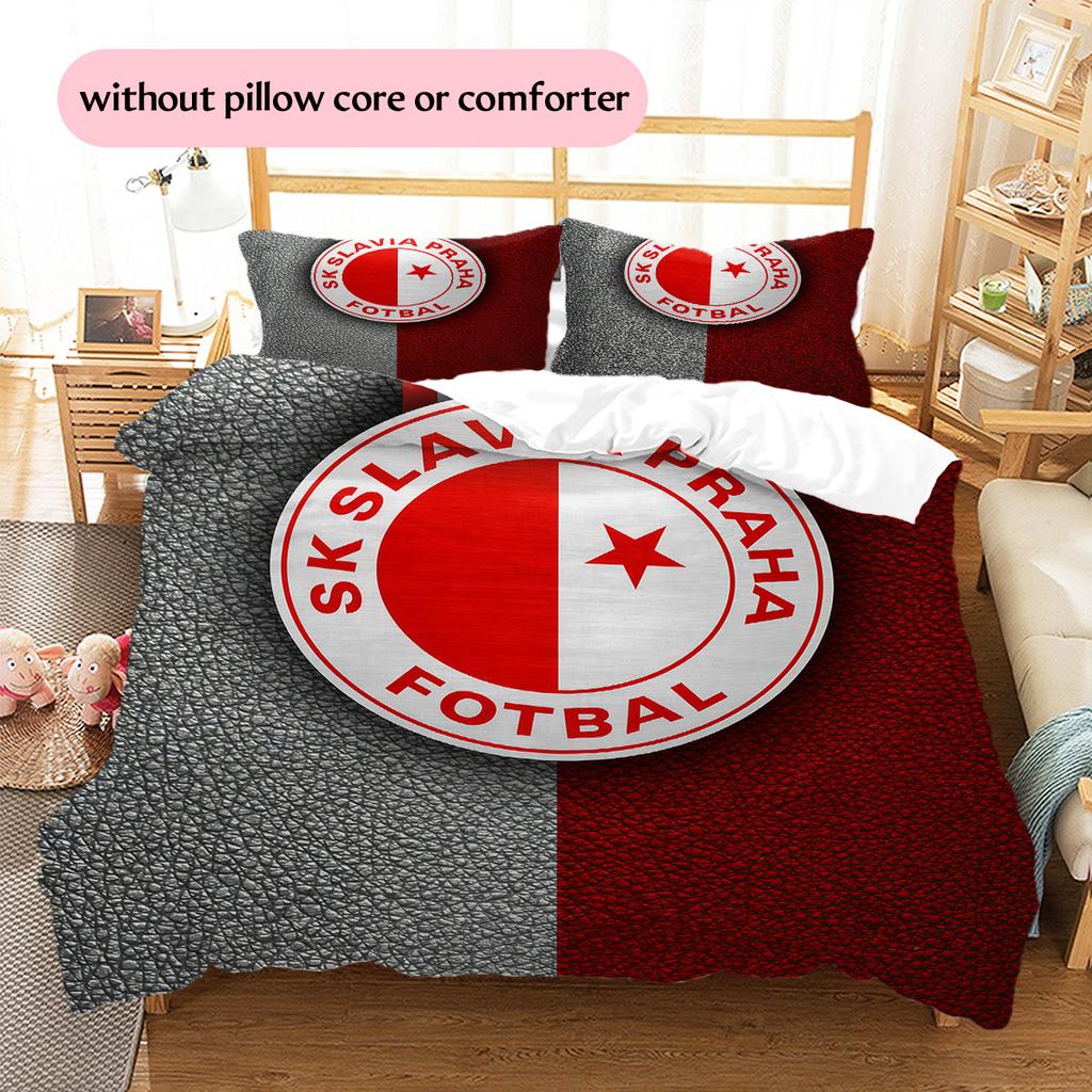 Set Copripiumino Trapuntato Modello SK Slavia Praga Decorazione per la Casa Regalo (1 * copripiumino + 2 * federe senza imbottitura)