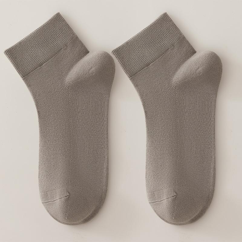 Men's Spring and Autumn Low-top Mid-calf Socks, Pure Cotton Mesh Thin Style, Summer Sweat-absorbing, Breathable and Deodorizing Business Socks