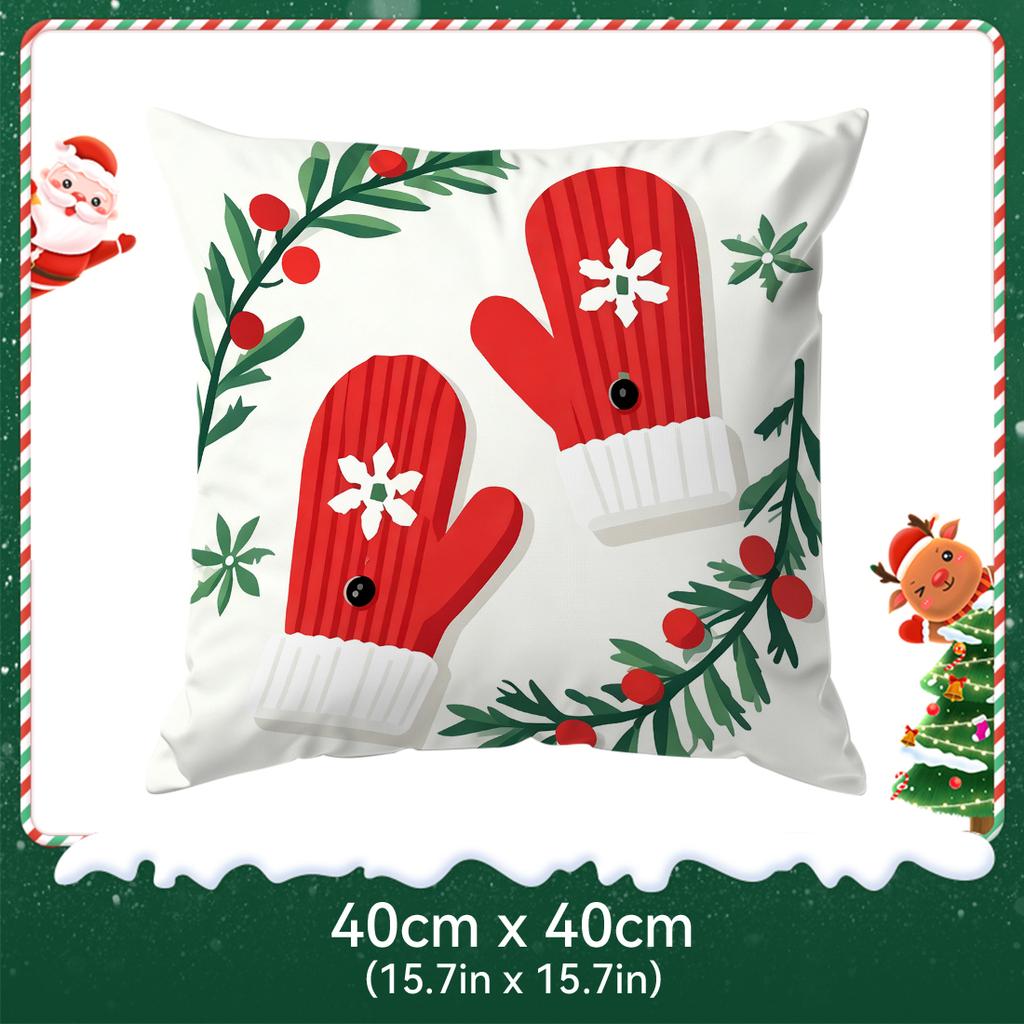 Cartoon Christmas Theme Pillowcase Bedroom Sofa Cushion Cover 100% Polyester Living Room Soft Cushion Pillowcase Home Decor