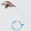 Cat Teaser Wand Collar Feather Toy Interactive Hands Free with Feathers Bell Adjustable for Indoor Kitty Solo Play