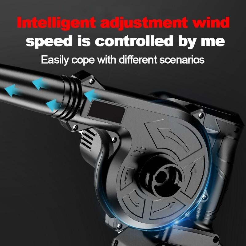 1200W Electric Air Blower Cordless Battery Vacuum Blower Vacuum Cleaner Kuat Angin Sapu Daun Kering Jalan Mesin