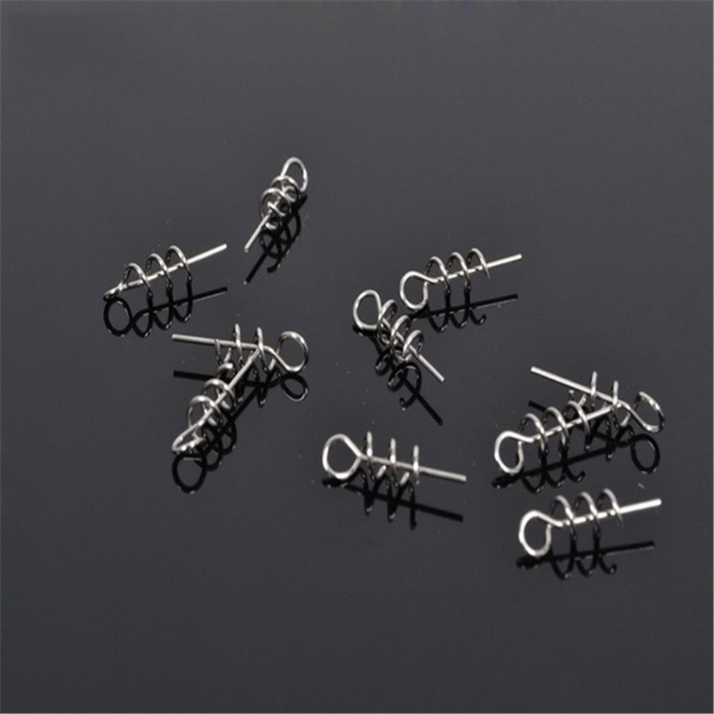 Fishing Tools Metal Needle Pins Fixed Soft Bait Centering Fishing Hook Spring Twist