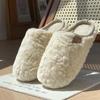 2025 Autumn/Winter Warm Plush Cotton Floor Slippers - Solid Color Home Comfort for Postpartum