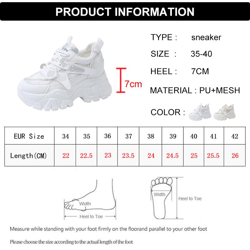 Fashion Breathable Chunky White Sneakers for Women Fashion Laser Thick Bottom Vulcanize Shoes Woman 2025 Lace Up Platform Running Shoes