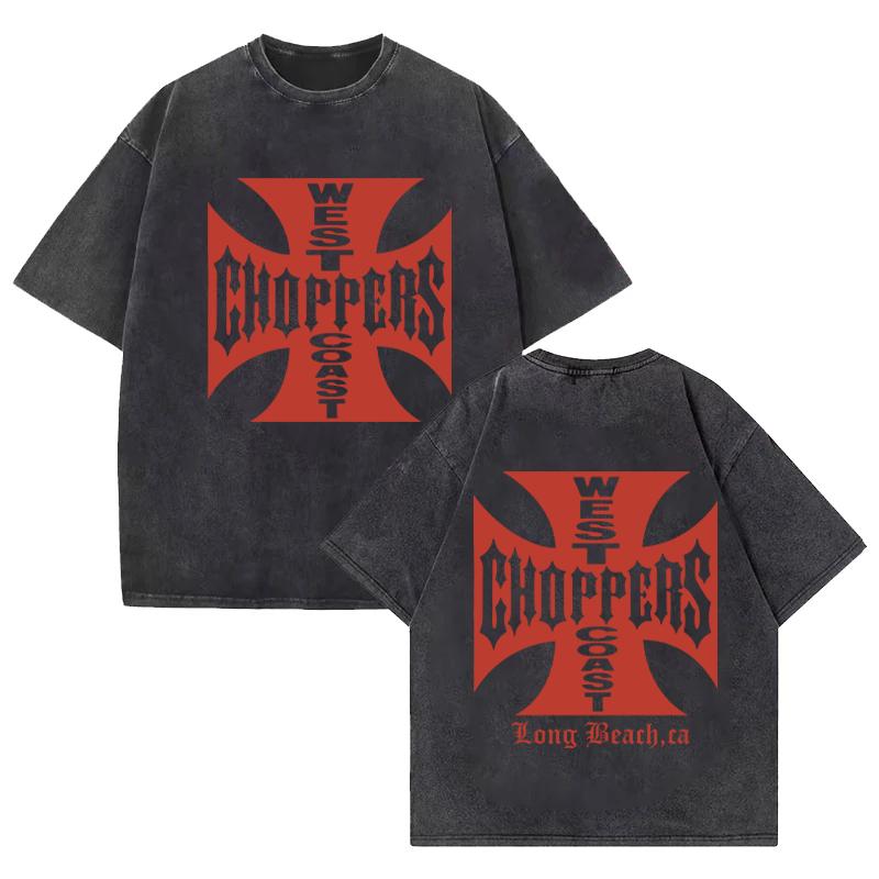 Paul Walker tričko West Coast Choppers Vintage vyprané tričko Pánské Dámské Hip Hop streetwear Oversized krátký rukáv Bavlněná trička