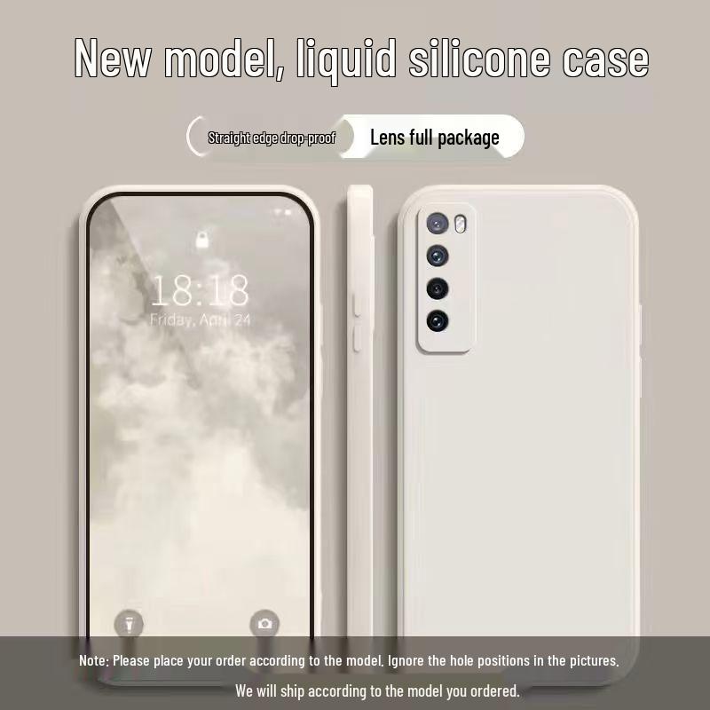 

Huawei Nova7 Liquid Silicone Full Coverage Drop-Proof Case - Simple Style, Skin-Friendly, Solid Color Protective Cover Huawei nova7