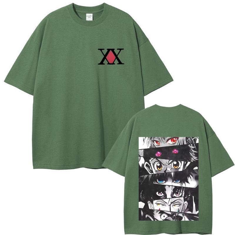 Anime Hunter X Hunter Eyes Graphic T-shirt Men Women Soft Cotton T Shirts Male Fashion Manga Oversized Streetwear