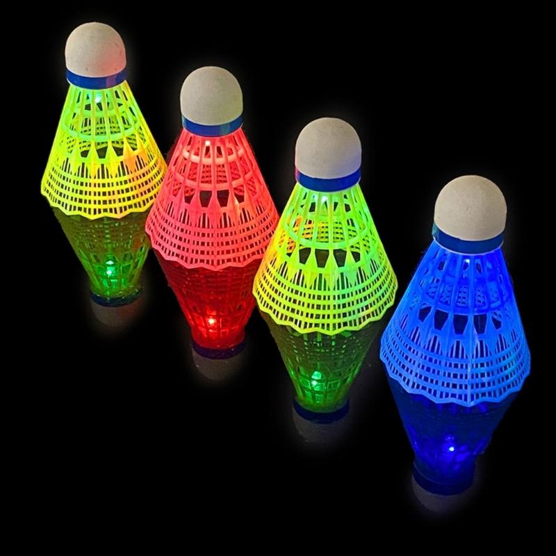 4x Nylon Shuttlecock Badminton Birdies Lighting Badminton Balls Outdoor Training