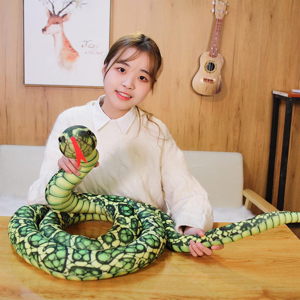 Realistic Snake Python Plush Toy, Body Pillow, Cushion, Figurine, Doll, Cute Animal, Sewn, Fluffy, Soft, Interior Decor, Store Decoration, Toy,