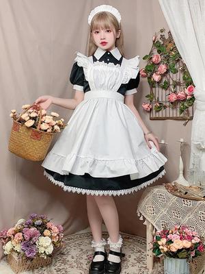 Japanisches Lolita Dienstmädchenkostüm: Süßes Kurzarmkleid mit Rock, perfekt für Cosplay