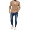 Men Fall Winter Sweater V Neck Slim Fit Long Sleeve Elastic Knitted