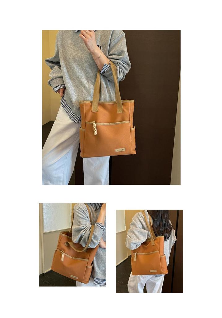 Korean-Style Canvas Tote: Large Capacity, Chic Summer Shoulder Bag for Women 2026