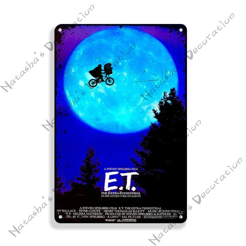 Movie Jurassic Park Metal Tin Sign E.T. Metal Signs Poster JAWS Vintage Poster Old Decorative Plate Metal Plaque Wall Plate