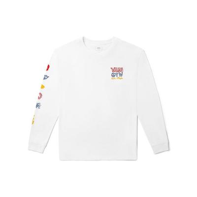 Vans Lustiger Print Rundhals Langarm Sport-T-Shirt Herren Oberteile Weiß VN0A5F3MWHT