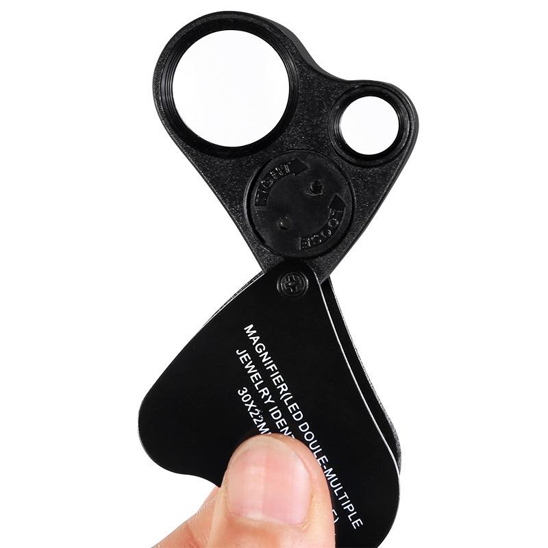 30X 60X Foldable Illuminated Loupe Magnifier For Jewelry Gems Coins Stamps With Bright Led Light Portable Jewelry Magnifier