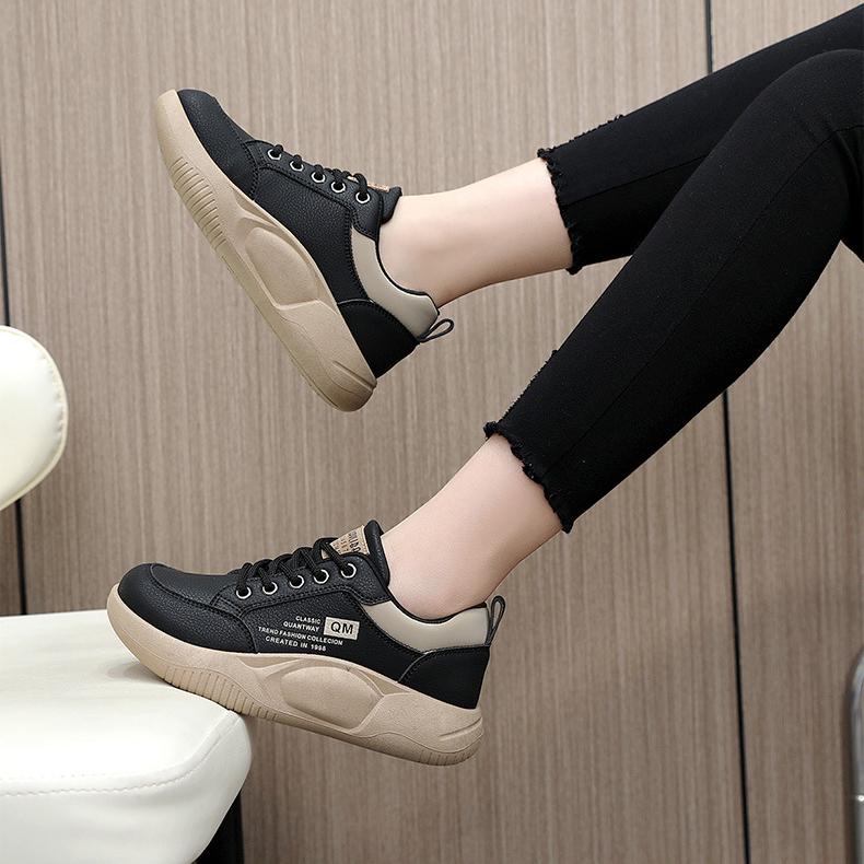 Alkalmi deszkás cipők, vastag talpú magasságnövelő cipők, koreai verzió sport női cipők, diák utcai divat